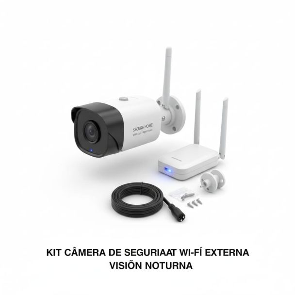 Kit Câmera de Segurança Wi-Fi Externa Visão Noturna