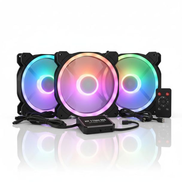 Kit 3 Fans RGB para Gabinete (120mm)